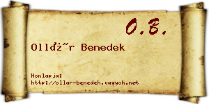 Ollár Benedek névjegykártya